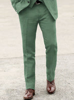 Campari Green Dobby Linen Suit - StudioSuits