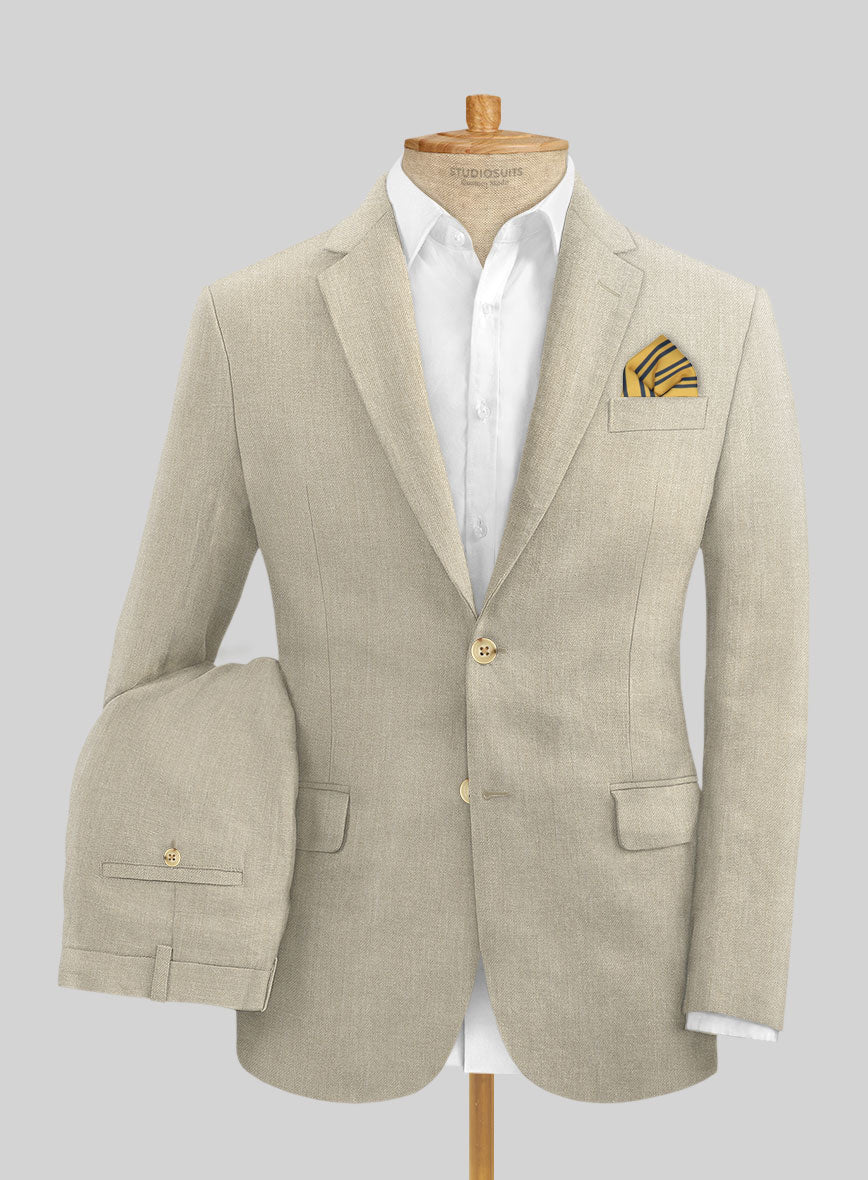 Campari Oatmeal Linen Suit - StudioSuits
