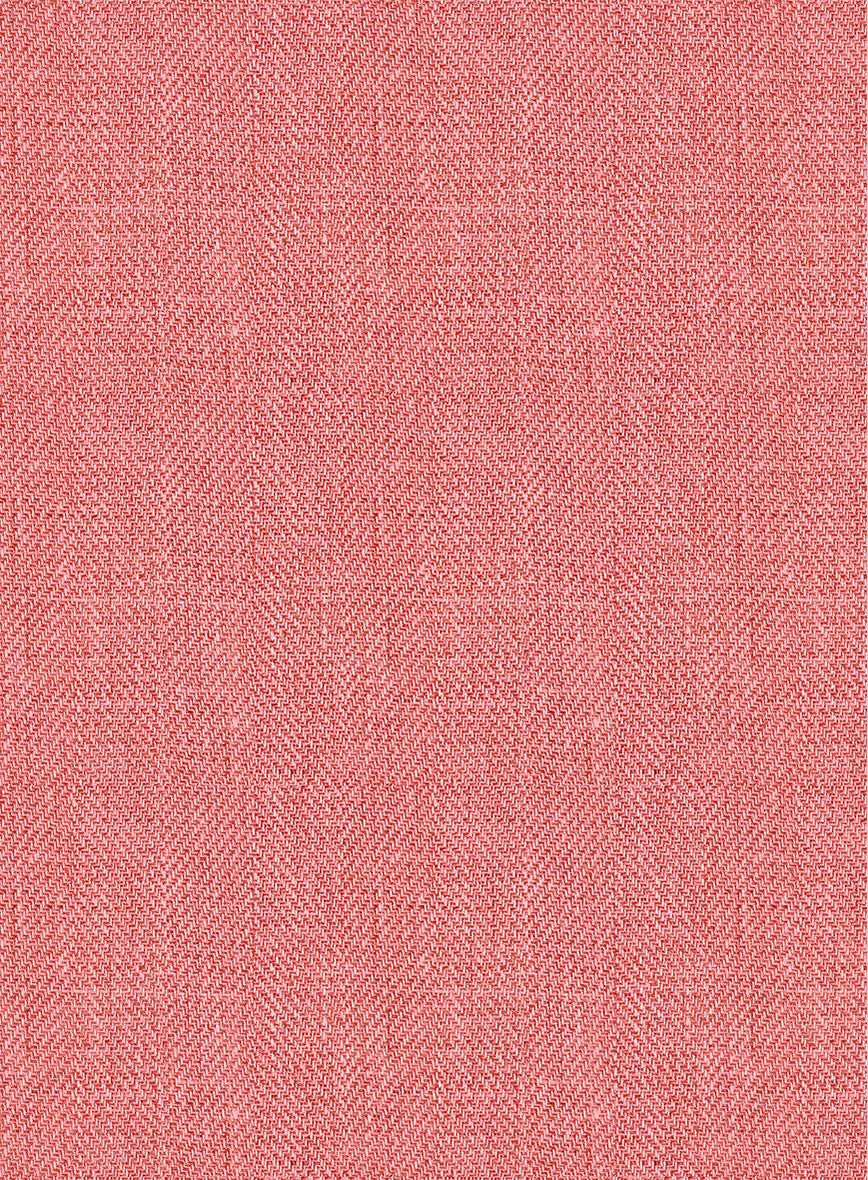 Campari Pink Dobby Linen Pants - StudioSuits