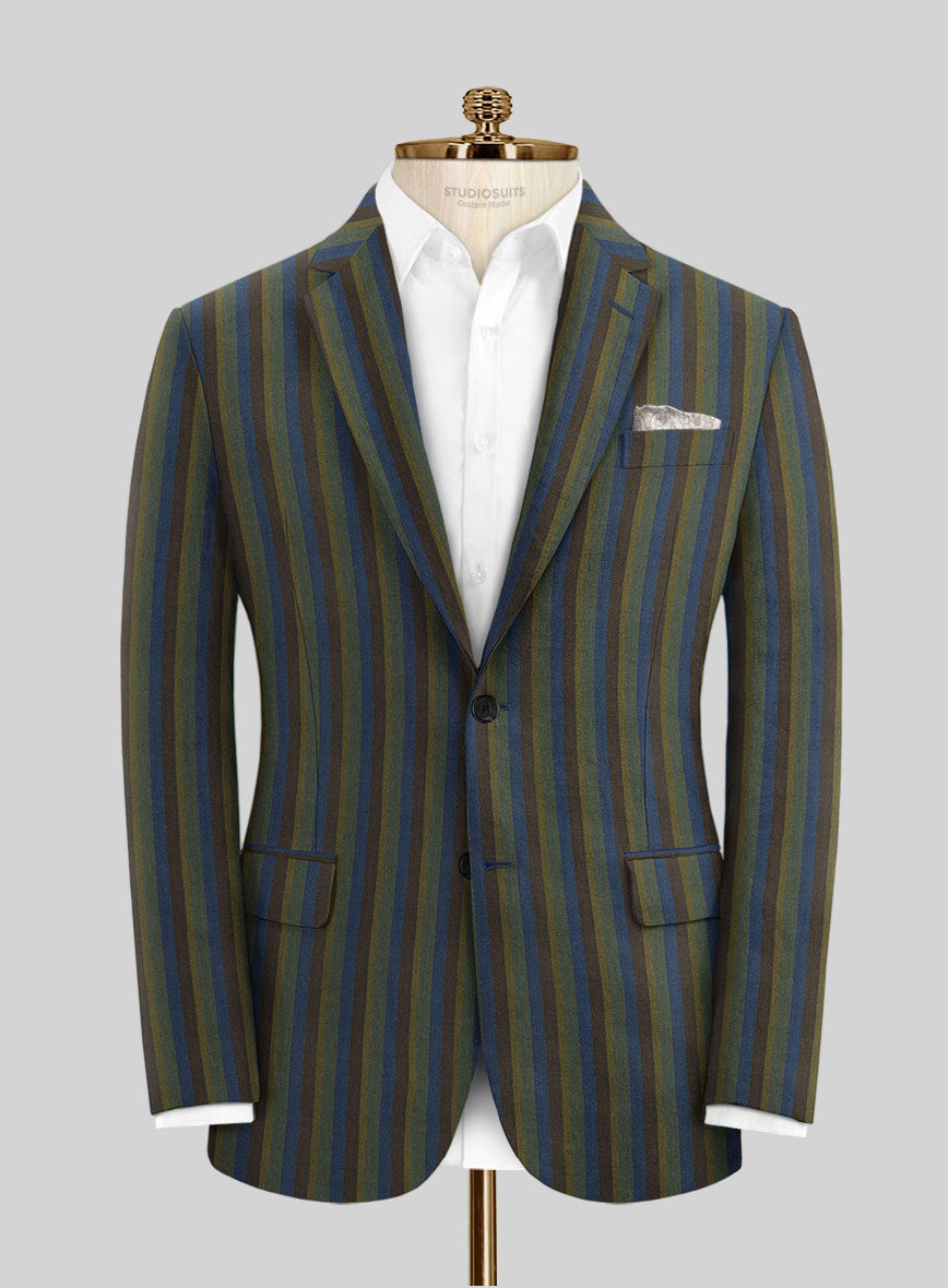 Campari Somber Stripe Linen Jacket - StudioSuits