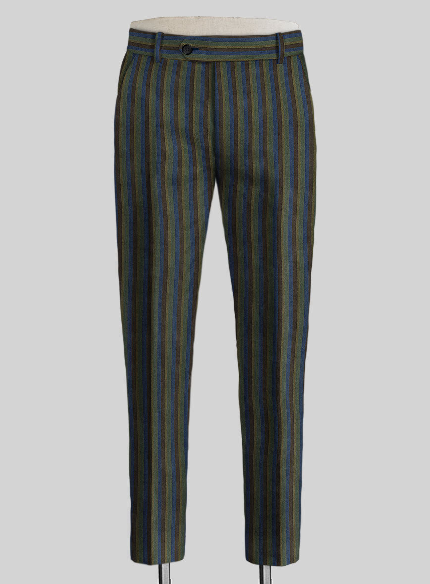 Campari Somber Stripe Linen Pants - StudioSuits