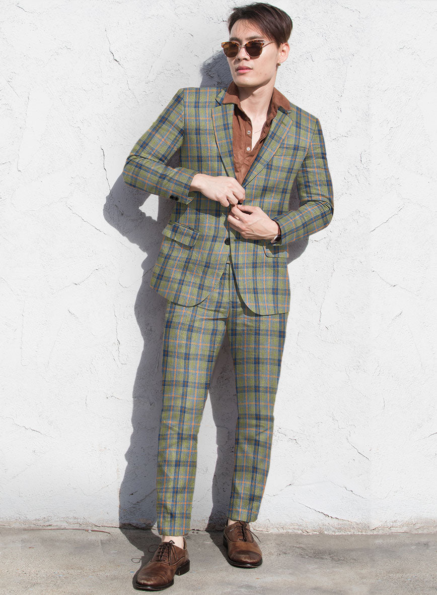 Campari Spring Checks Linen Suit - StudioSuits