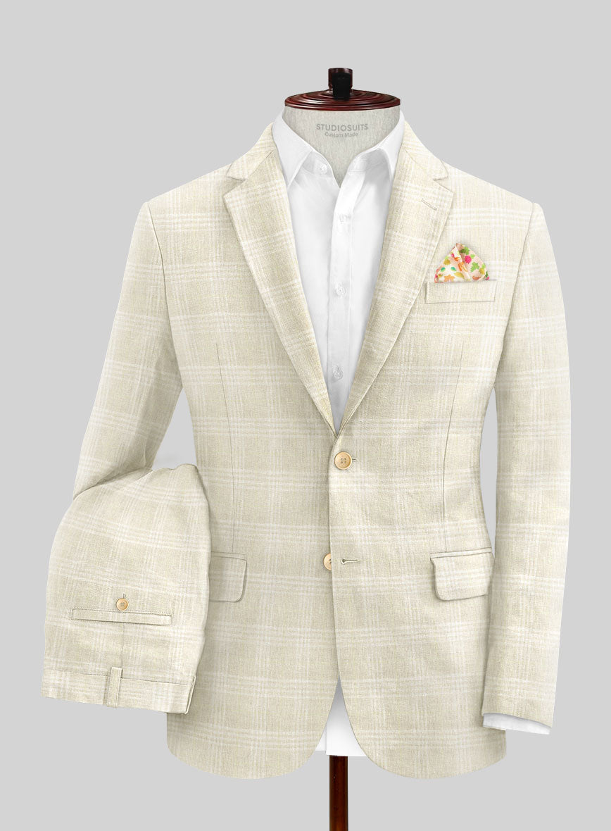 Campari Summer Checks Linen Suit - StudioSuits