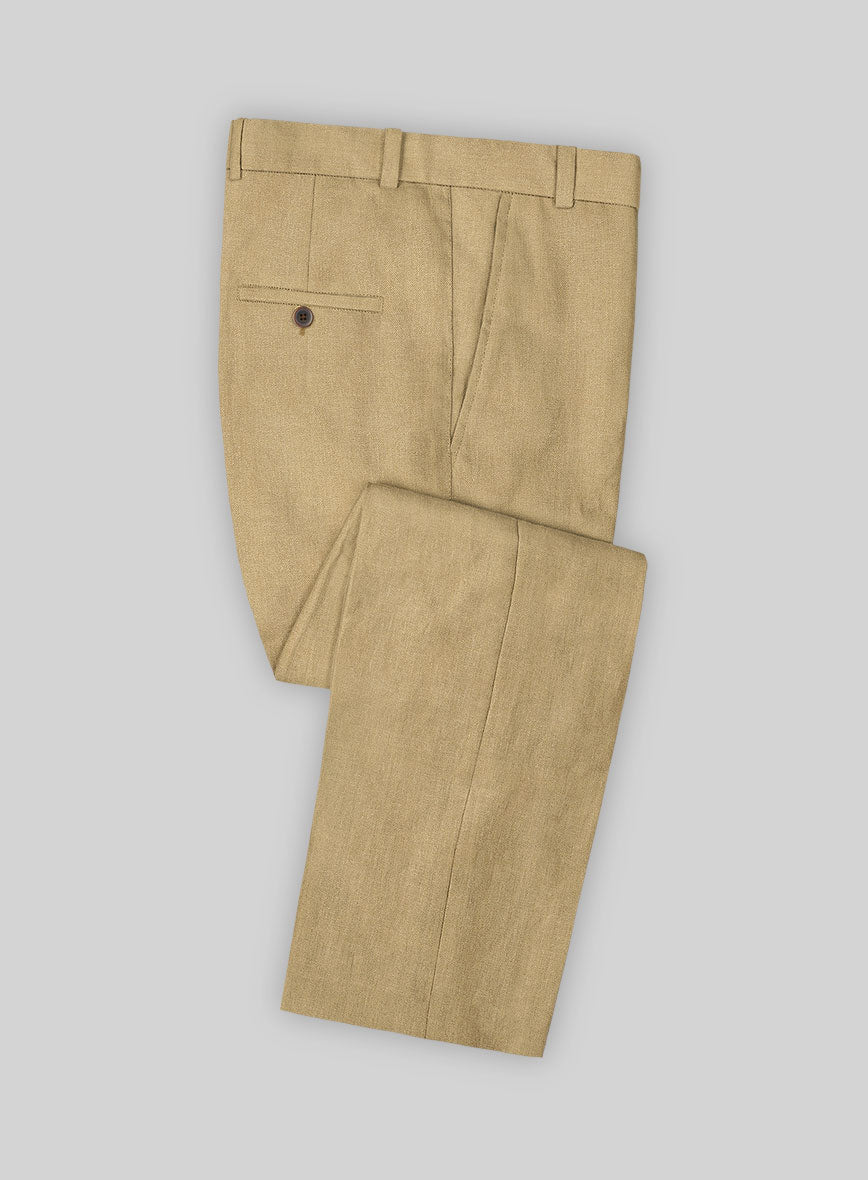 Campari Tan Linen Pants - StudioSuits
