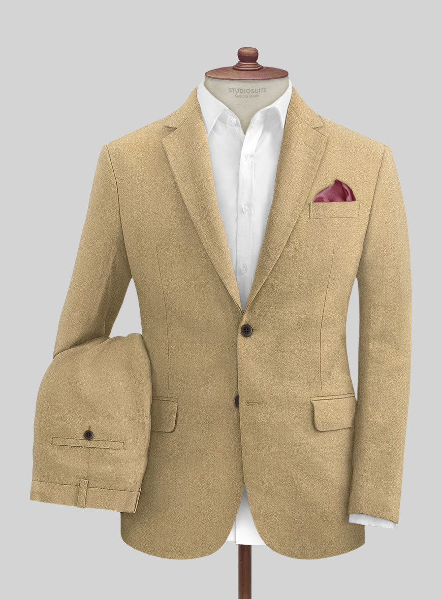 Campari Tan Linen Suit - StudioSuits