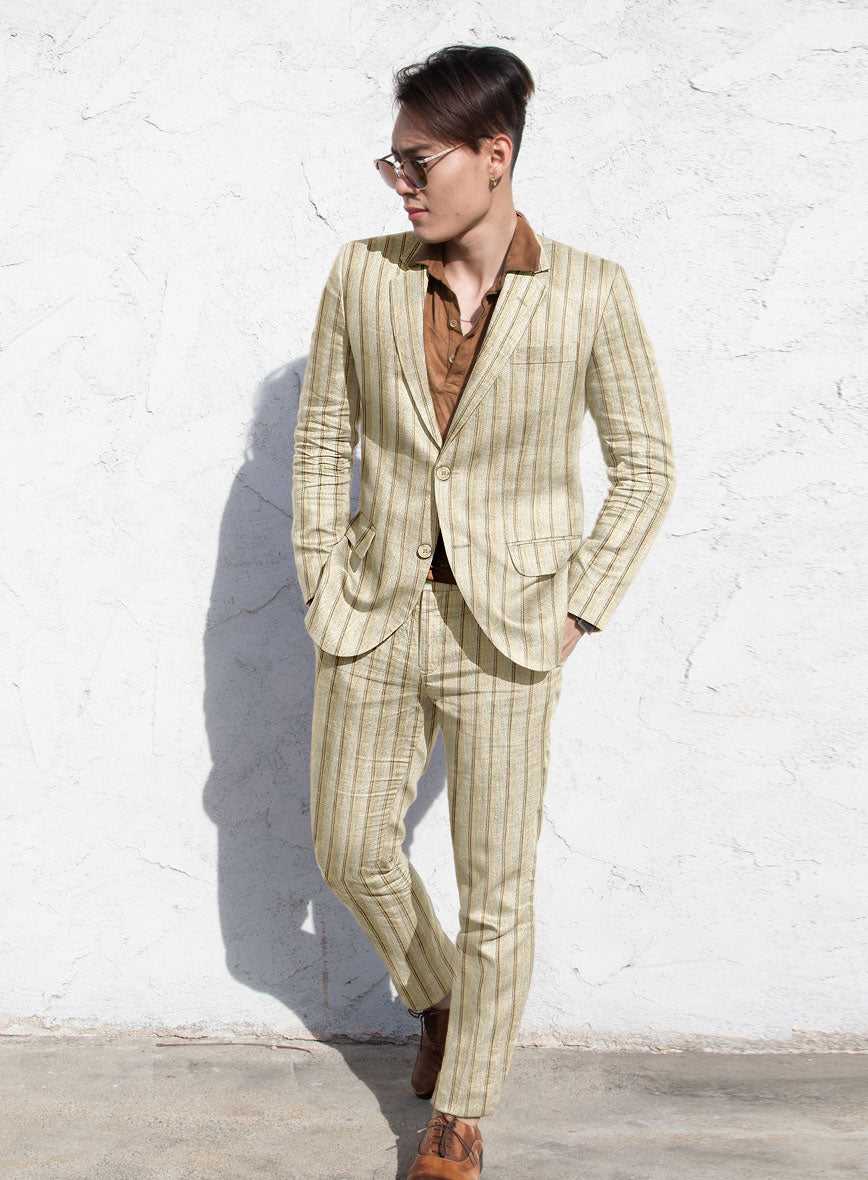 Campari Vama Stripe Linen Suit - StudioSuits