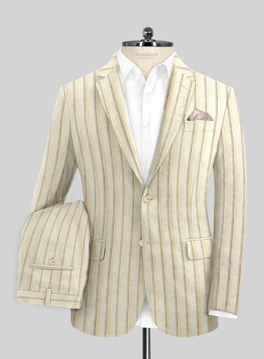 Campari Vama Stripe Linen Suit - StudioSuits