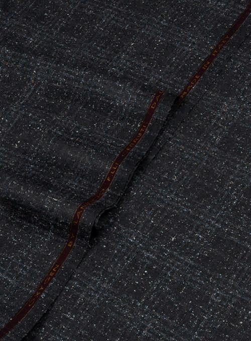 Cerruti Bateli Donegal Black Wool Silk Linen Jacket - StudioSuits