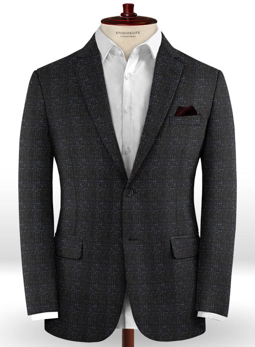 Cerruti Bateli Donegal Black Wool Silk Linen Suit - StudioSuits