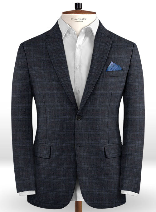 Cerruti Qorme Blue Wool Silk Linen Jacket - StudioSuits