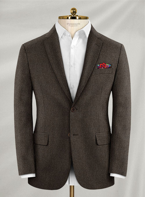 Coffee Brown Flannel Wool Suit – StudioSuits