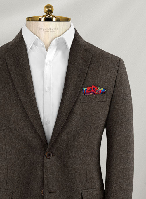 Coffee Brown Flannel Wool Suit - StudioSuits
