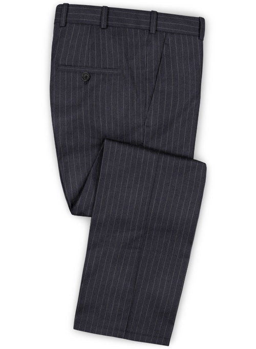 Chalkstripe Wool Dark Blue Pants - StudioSuits