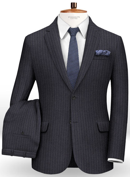 Chalkstripe Wool Dark Blue Suit - StudioSuits