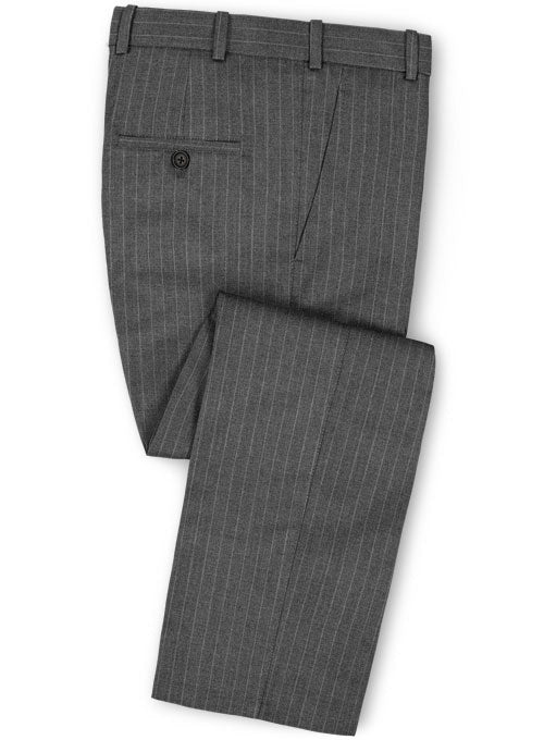 Chalkstripe Wool Gray Suit - StudioSuits
