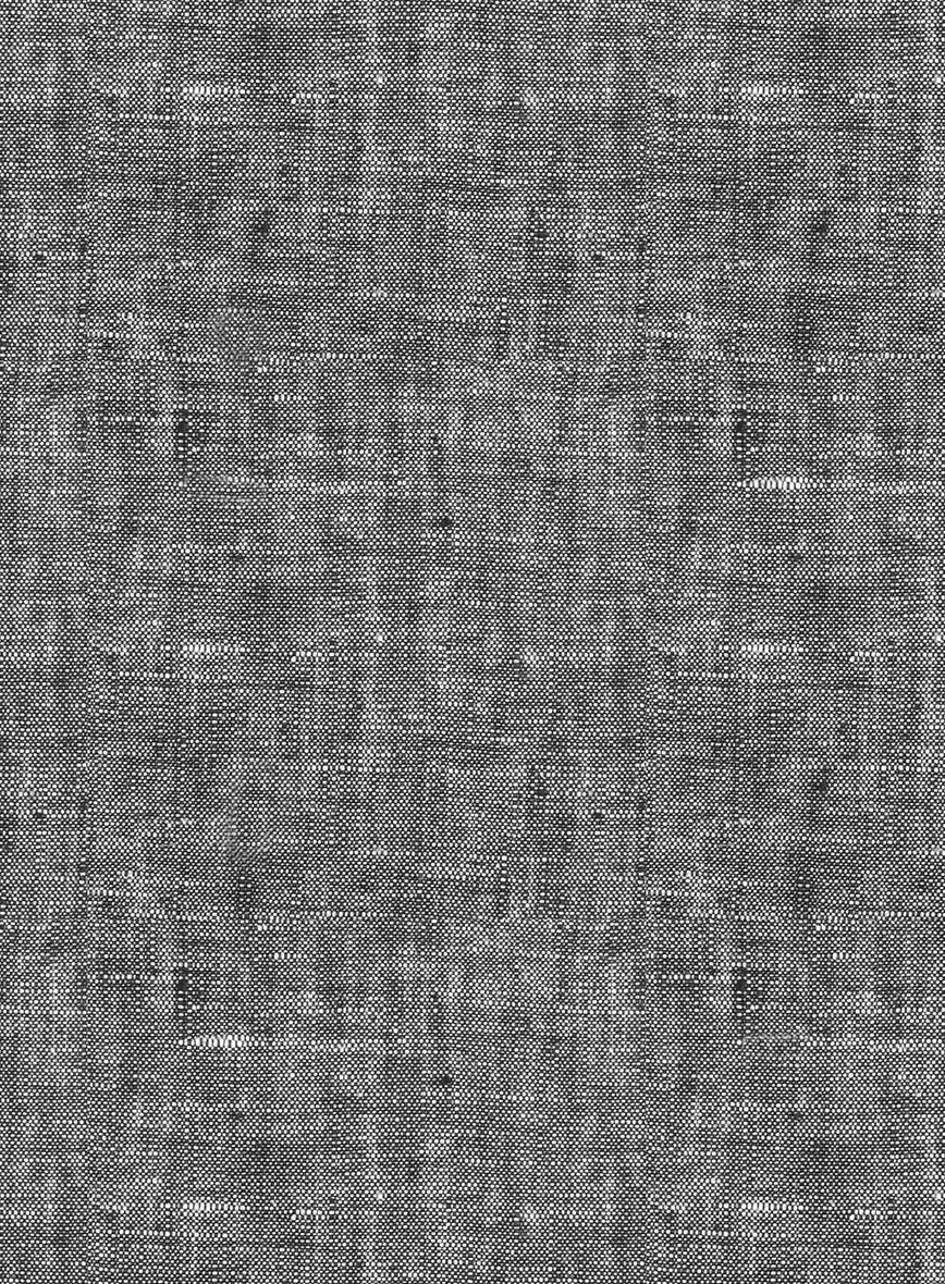Chambray Black Pure Linen Pants - StudioSuits