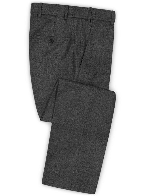 Charcoal Flannel Wool Pants - StudioSuits