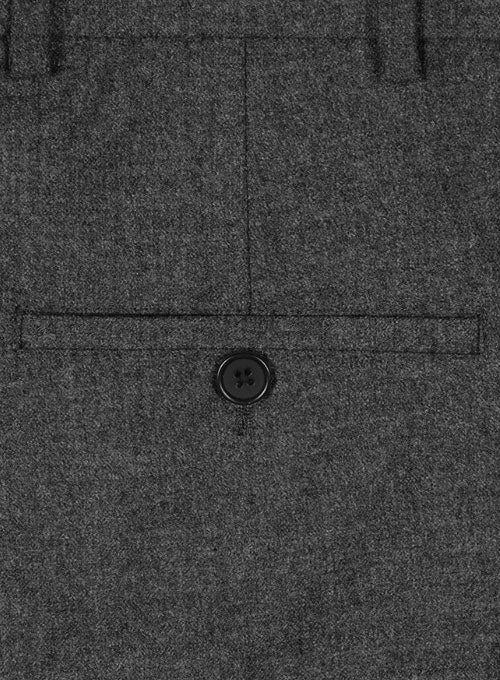 Charcoal Flannel Wool Pants - StudioSuits