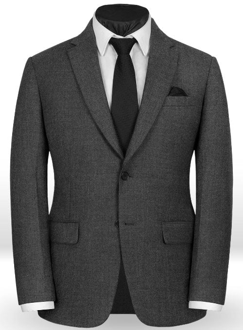 Charcoal Flannel Wool Suit- Ready Size - StudioSuits