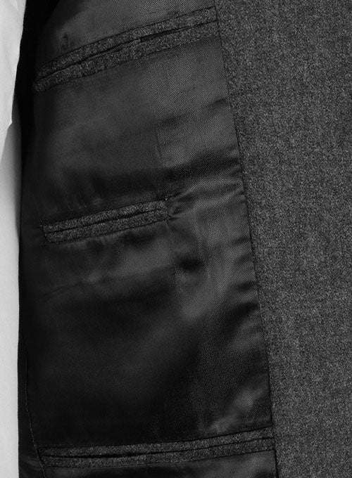 Charcoal Flannel Wool Suit - StudioSuits