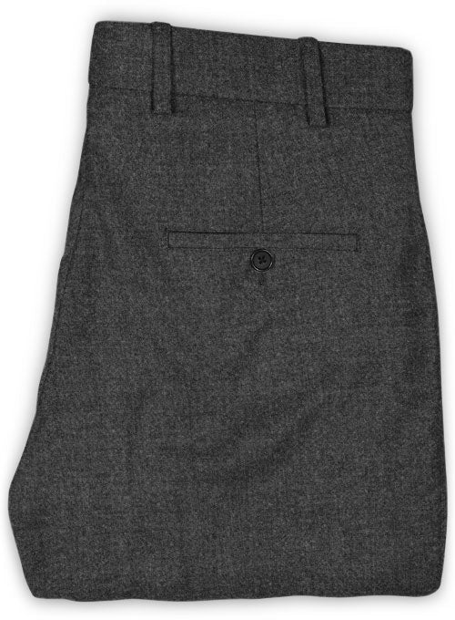 Charcoal Flannel Wool Pants - 32R - StudioSuits