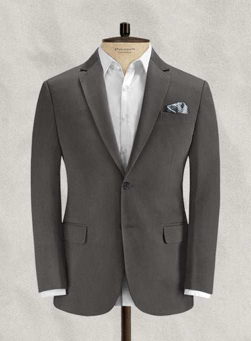 Charcoal Gray Stretch Chino Jacket - StudioSuits