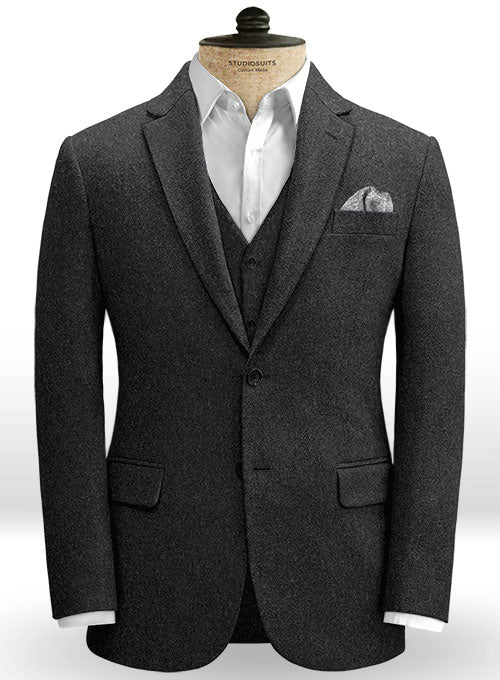 Charcoal Heavy Tweed Jacket - StudioSuits