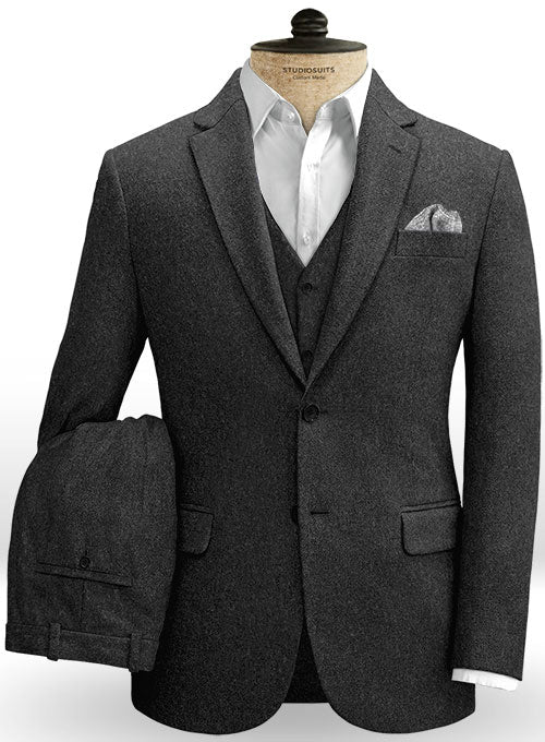 Charcoal Heavy Tweed Suit - StudioSuits