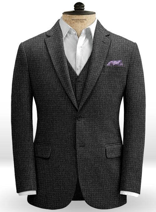 Charcoal Houndstooth Tweed Jacket - StudioSuits
