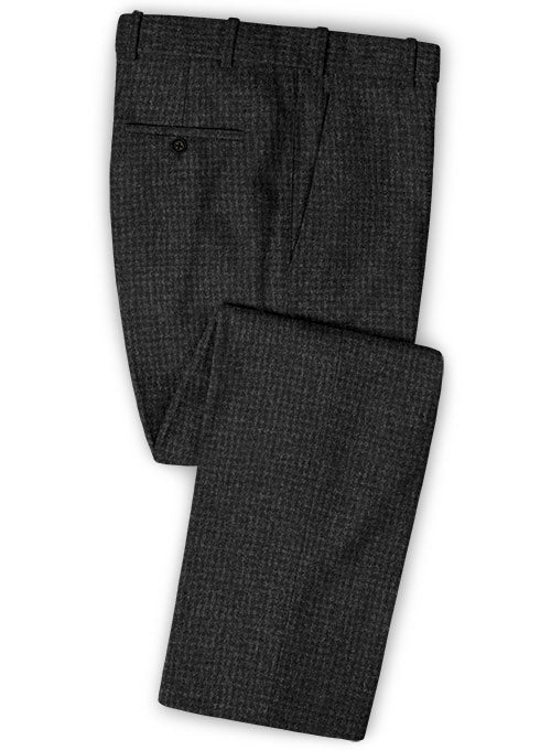 Charcoal Houndstooth Tweed Pants - StudioSuits