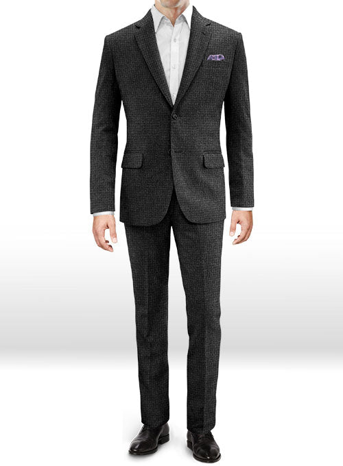 Charcoal Houndstooth Tweed Suit - StudioSuits
