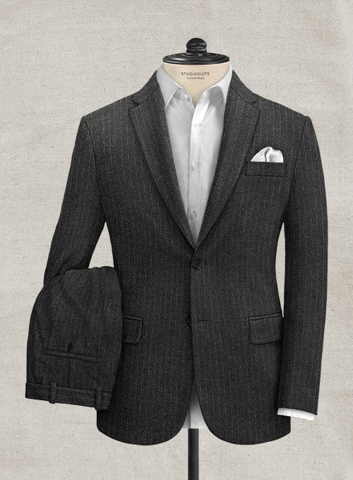 Charcoal Stripe Tweed Suit - StudioSuits