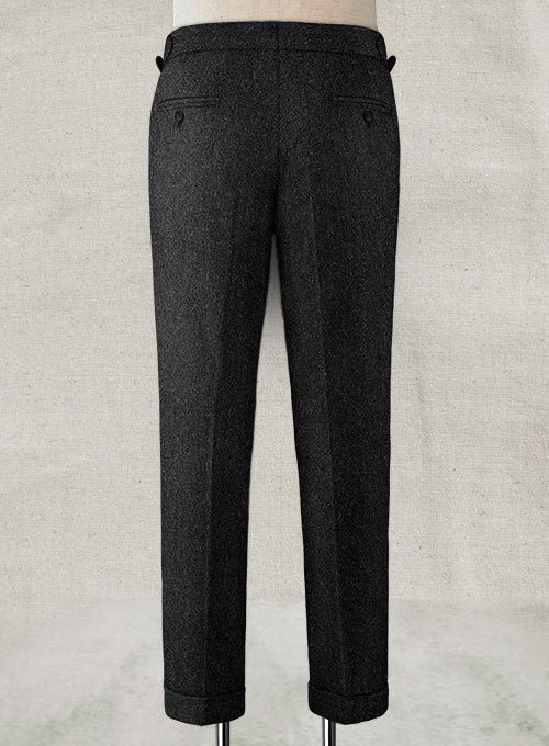 Charcoal Heavy Highland Tweed Trousers - StudioSuits