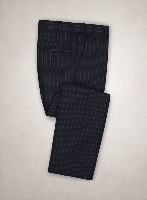 Charles Clayton Mielli Blue Stripe Wool Cashmere Pants - StudioSuits