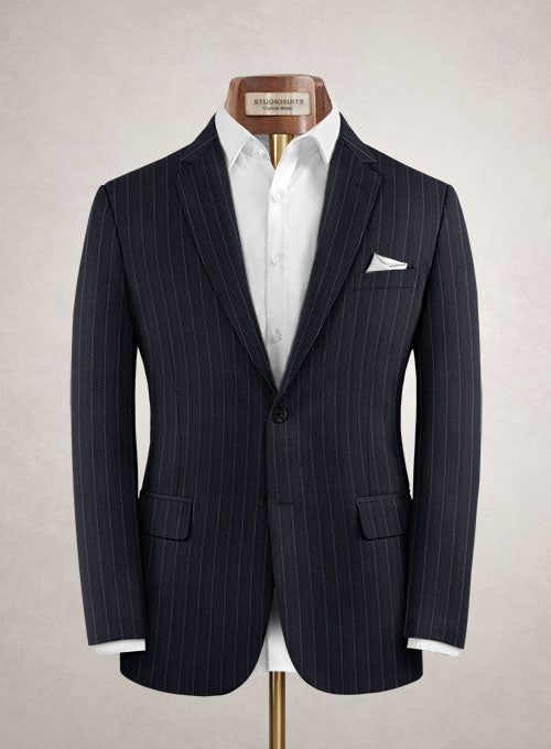 Charles Clayton Mielli Blue Stripe Wool Cashmere Suit - StudioSuits