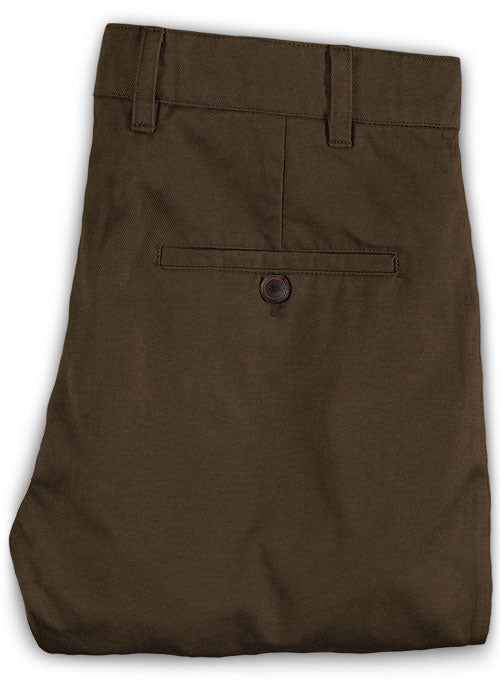 Washed Forest Brown Chinos - StudioSuits