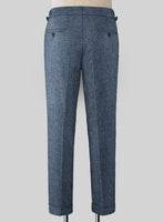 Classic Blue Denim Highland Tweed Trousers - StudioSuits