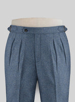 Classic Blue Denim Highland Tweed Trousers - StudioSuits