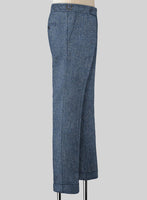 Classic Blue Denim Highland Tweed Trousers - StudioSuits