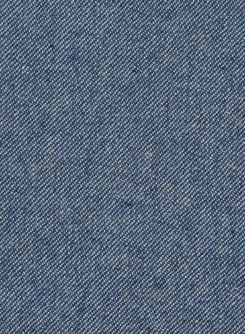 Classic Blue Denim Highland Tweed Trousers - StudioSuits
