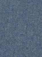 Classic Blue Denim Highland Tweed Trousers - StudioSuits