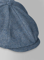 Classic Blue Denim Tweed Newsboy Cap - StudioSuits