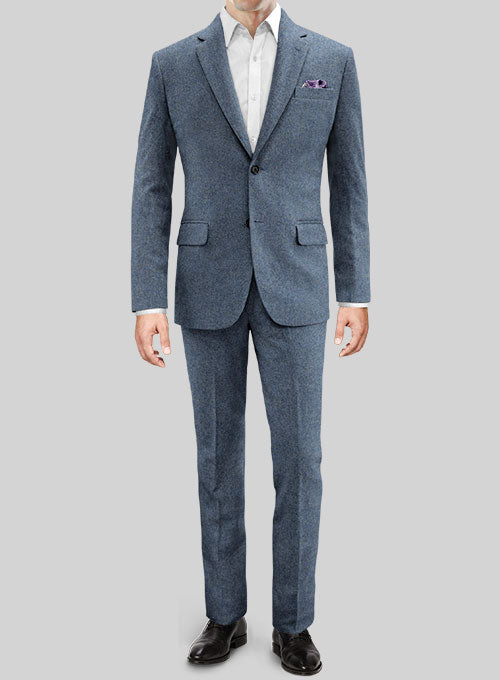 Classic Blue Denim Tweed Suit – StudioSuits