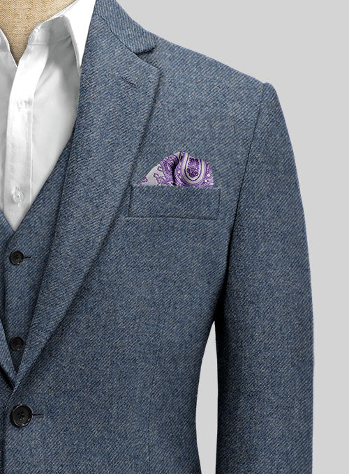 Classic Blue Denim Tweed Suit - StudioSuits
