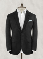 Classic Stripe Black Pure Wool Jacket - StudioSuits