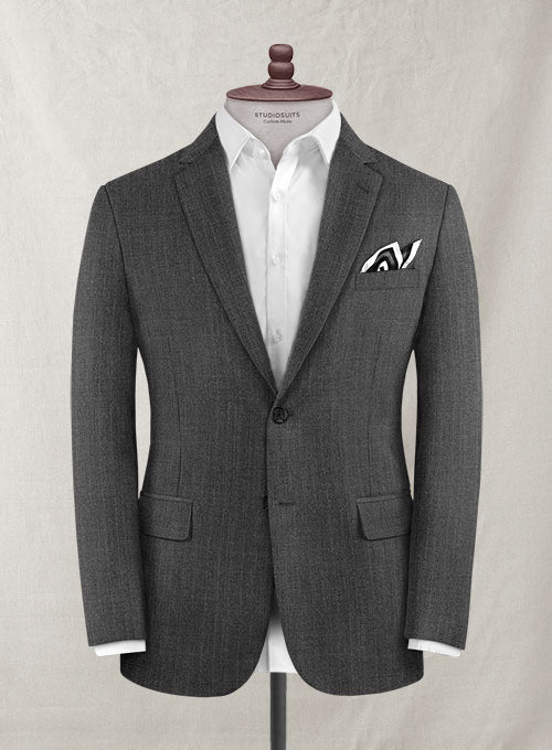 Classic Stripe Gray Pure Wool Jacket - StudioSuits