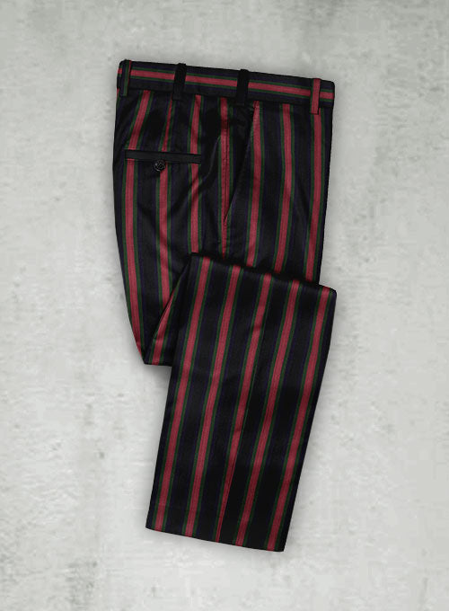 Cocktail Stripe Wool Pants - StudioSuits