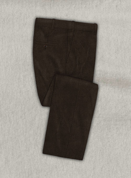 Coffee Brown Stretch Corduroy Pants - StudioSuits