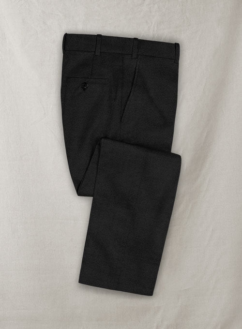 Cotton Drill Black Stretch Pants - StudioSuits