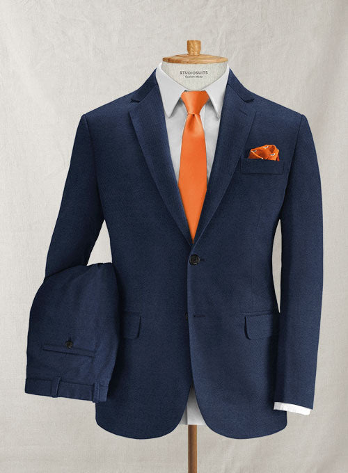 Cotton Drill Blue Stretch Suit - StudioSuits